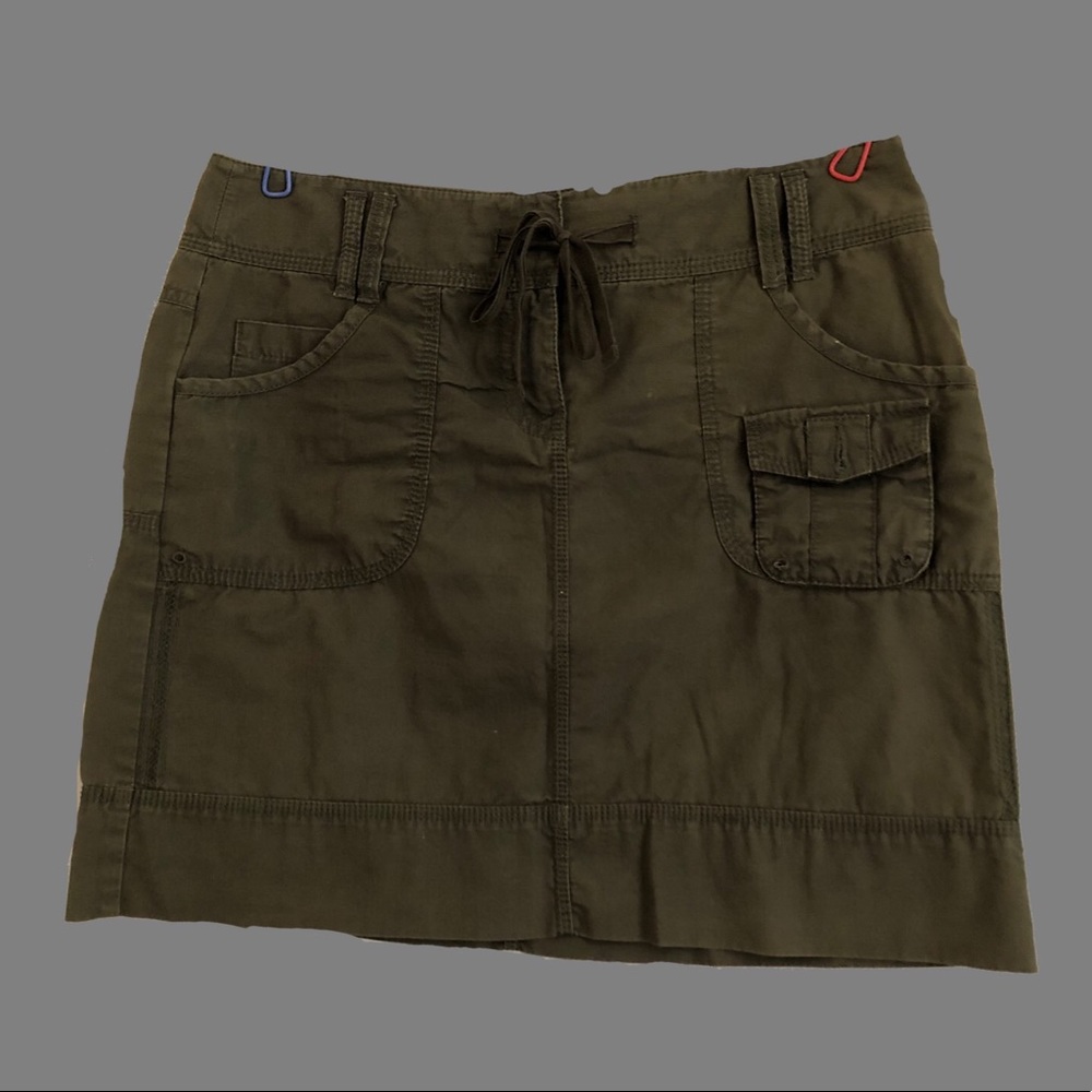 VTG Ann Taylor Loft Olive Green Mini Skirt Sz 4